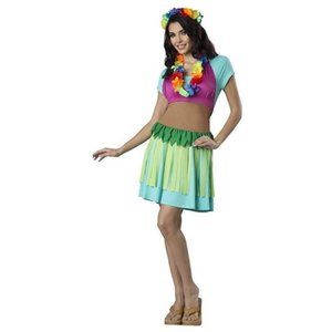 Fun World Women's Costumes Hawaiian Hula Apron Kit, One Size Fits Most